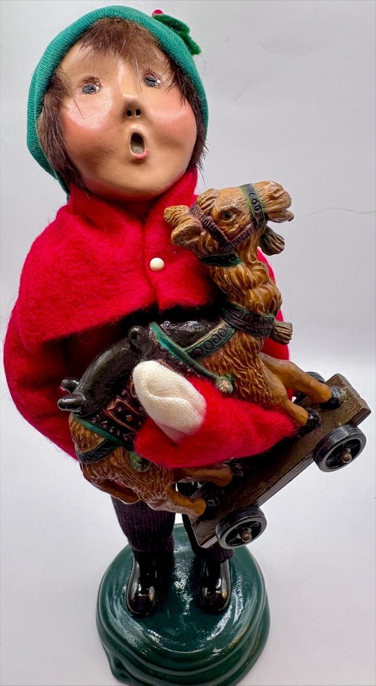 Byers Choice Carolers Child With Toy Signed & Dated 1999